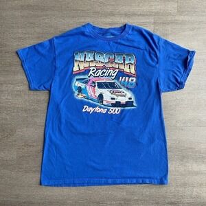 NASCAR Racing Royal Blue Women's Daytona 500 Print Graphic T-shirt Size M 1344